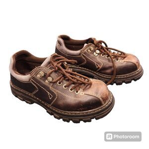 Vintage GBX Lug Sole Steel Toe Lace-Up Ankle Boot Work Shoe 11M